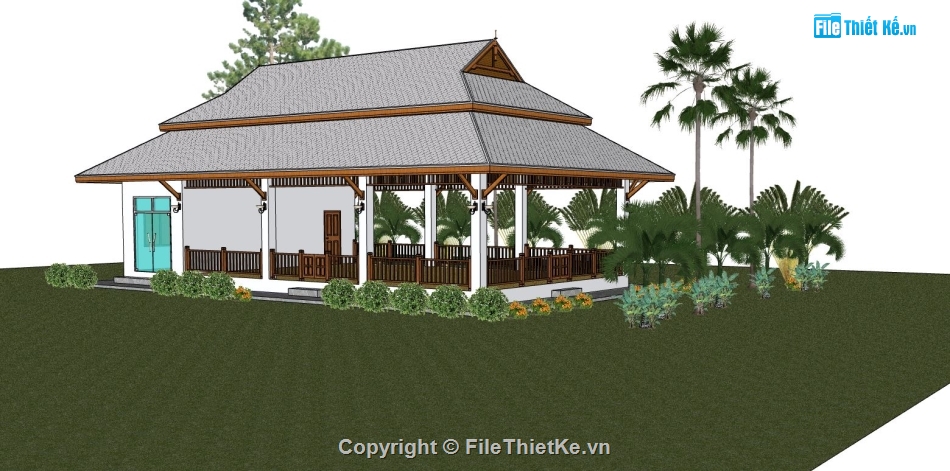 nhà đa năng,file sketchup nhà đa năng,phối cảnh nhà đa năng,mẫu 3d nhà đa năng