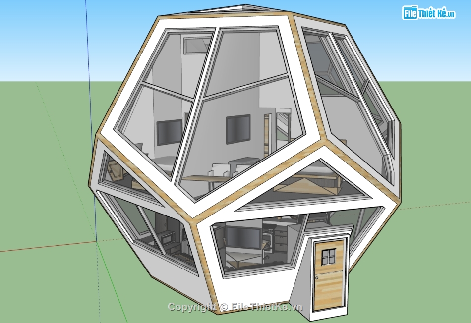 sketchup nhà rubik,file 3d  nhà rubik,model su  nhà rubik,file su  nhà rubik