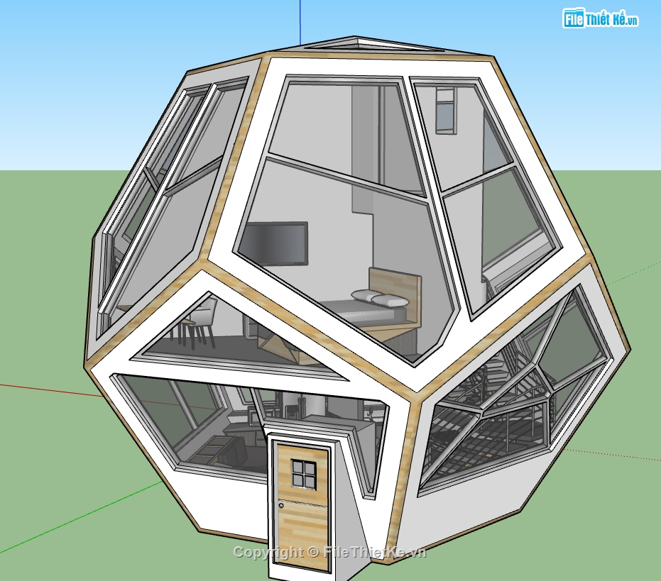 sketchup nhà rubik,file 3d  nhà rubik,model su  nhà rubik,file su  nhà rubik