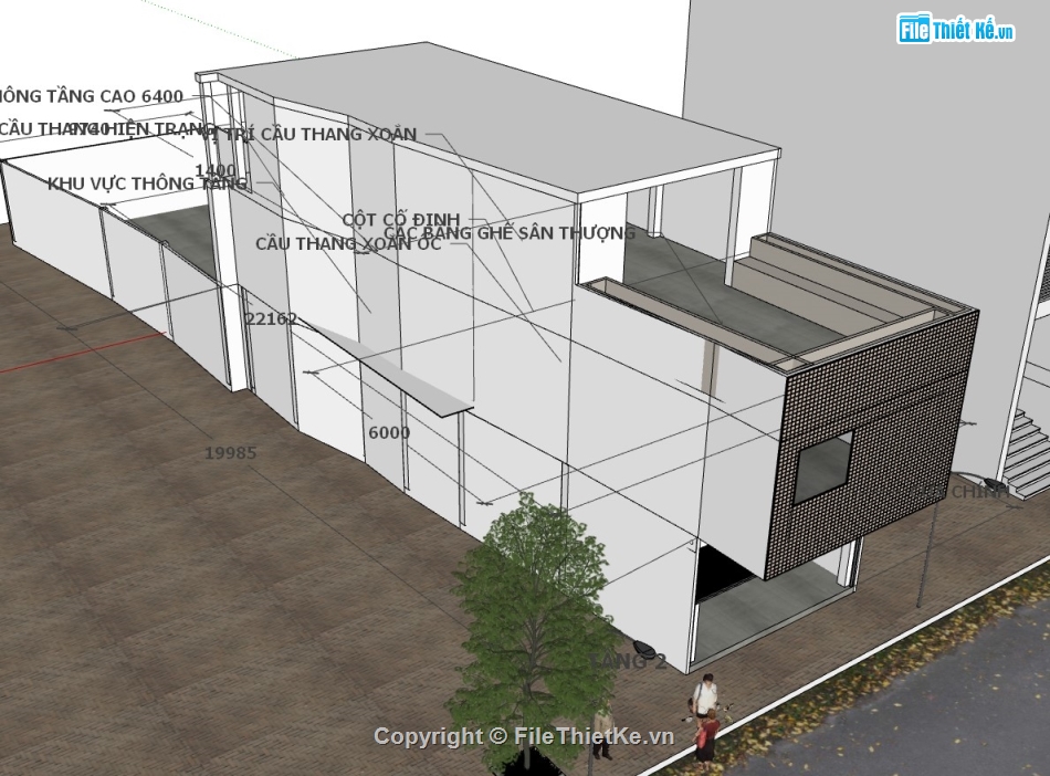 sketchup nhà hàng,su nhà hàng,nhà hàng