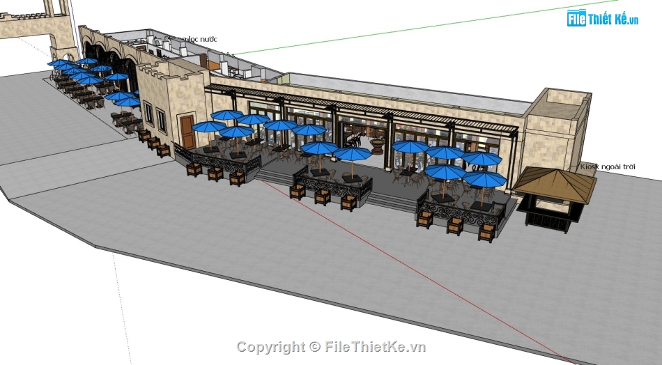 nhà hàng,nhà hàng sketchup,su nhà hàng