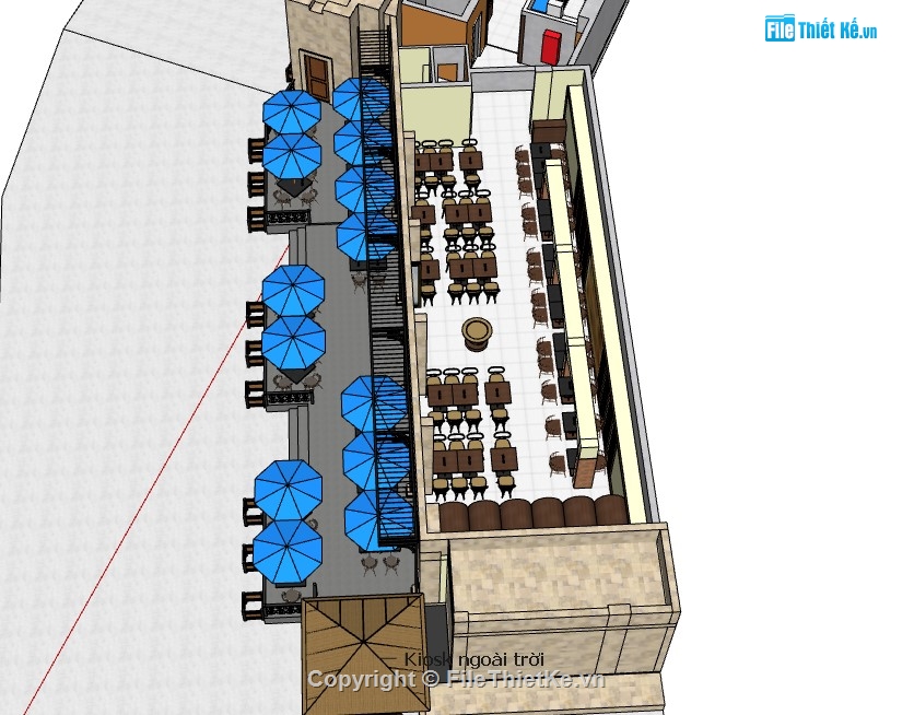 nhà hàng,nhà hàng sketchup,su nhà hàng