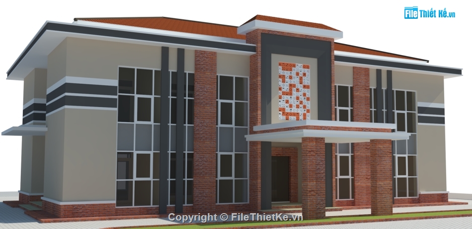 nhà làm việc cơ quan,Sketchup nhà làm việc,Model su nhà làm việc,File sketchup cơ quan