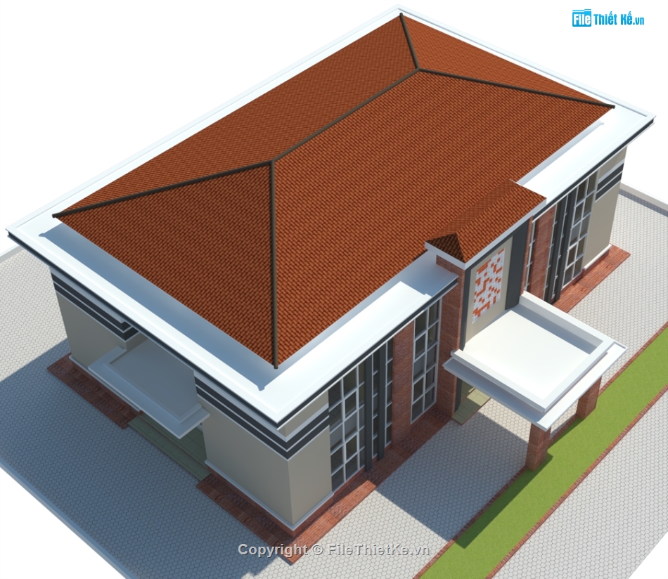 nhà làm việc cơ quan,Sketchup nhà làm việc,Model su nhà làm việc,File sketchup cơ quan