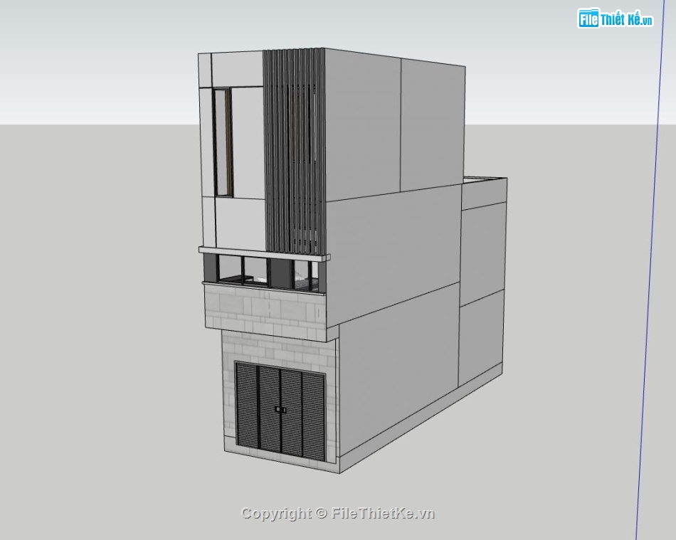 nhà lô phố 3 tầng,sketchup nhà lô phố 3 tầng,mẫu nhà lô phố,phối cảnh nhà phố hiện đại