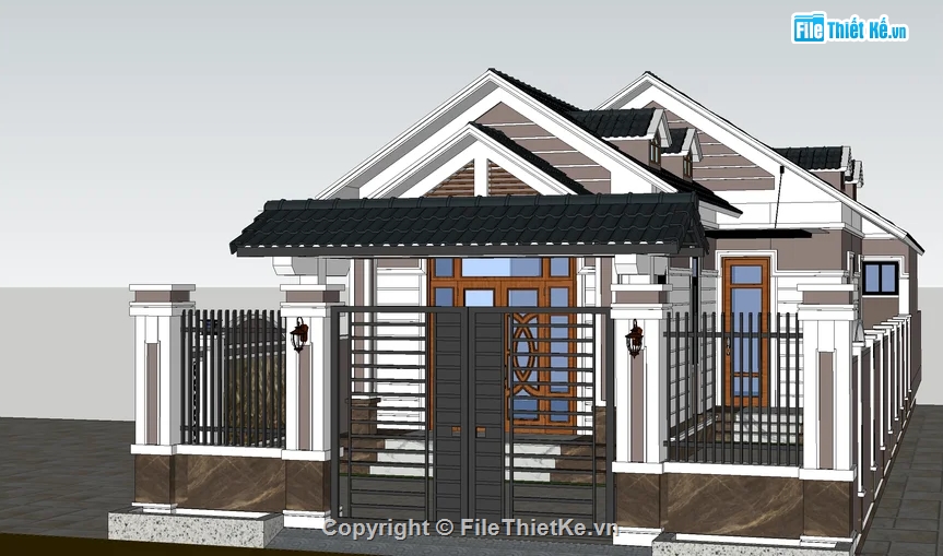 nhà mái nhật,nhà 1 tầng,model nhà 1 tầng