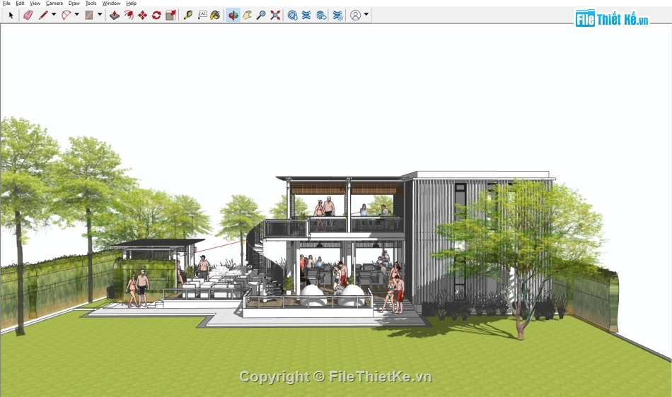 file sketchup nhà nghỉ 2 tầng,model sketchup nhà nghỉ 2 tầng,sketchup nhà nghỉ 2 tầng