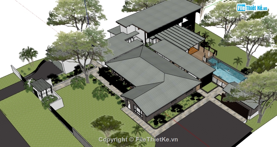 sketchup nhà nghỉ dưỡng,file sketchup nhà nghỉ dưỡng,file su nhà nghỉ dưỡng,Dựng 3d nhà nghỉ dưỡng