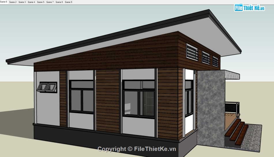 model sketchup nhà ở 1 tầng,File sketchup nhà ở 1 tầng,File su nhà ở 1 tầng,file sketchup nhà phố 1 tầng,sketchup nhà ở 1 tầng