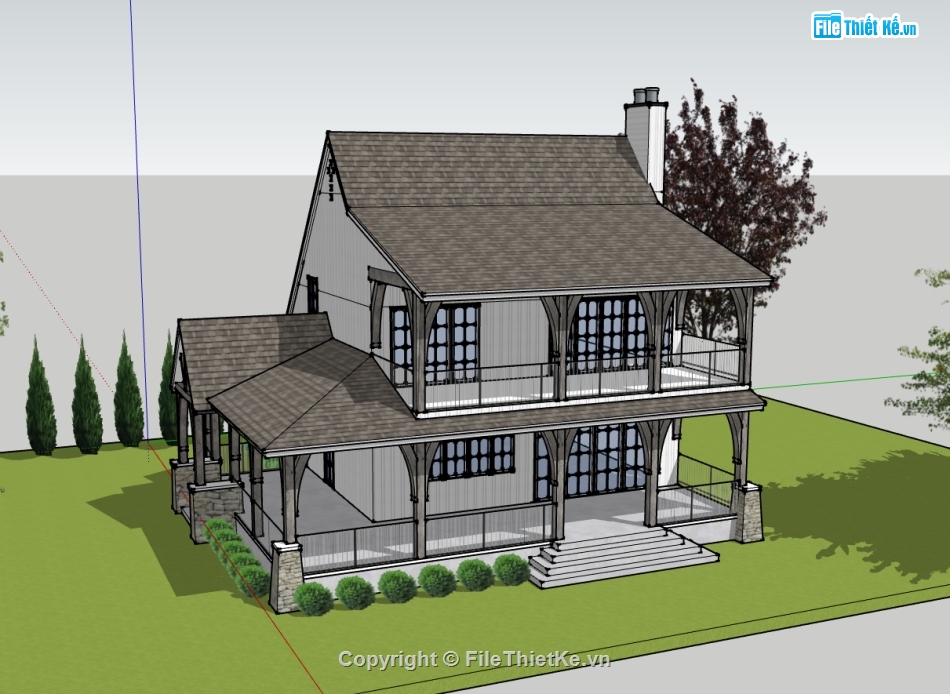 nhà ở 2 tầng,sketchup nhà ở,Model sketchup nhà 2 tầng,model su nhà ở 2 tầng