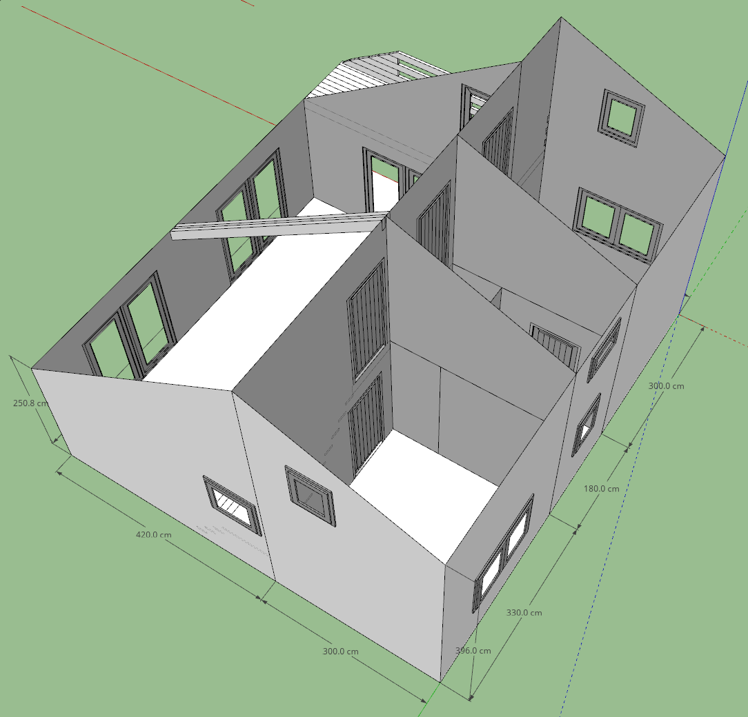 nhà ở,sketchup nhà ở,nhà,nhà 7 x 14m