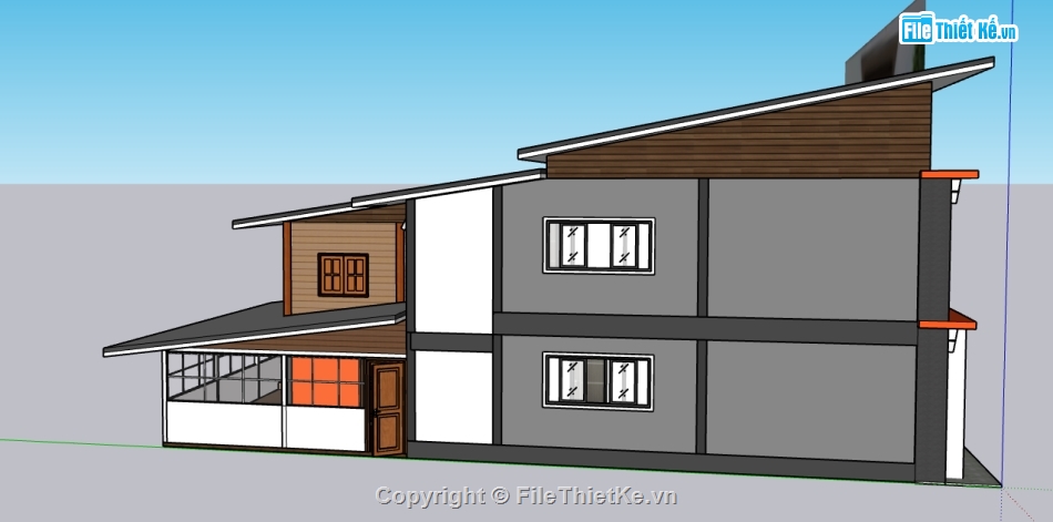 3d sketchup nhà ở gia đình,file sketchup nhà phố 2 tầng,Model sketchup nhà phố 2 tầng,File 3d sketchup nhà 2 tầng