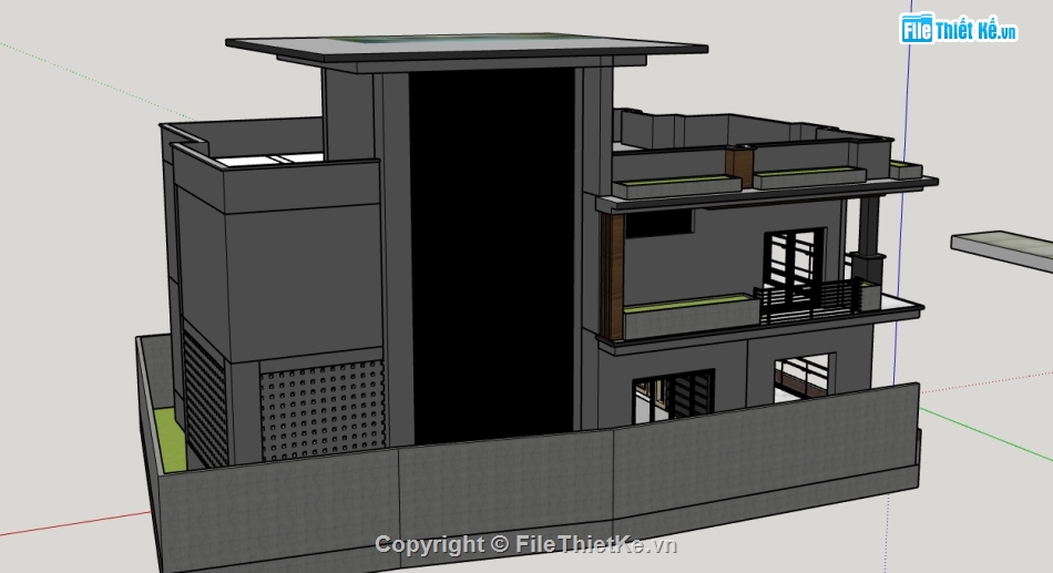 nhà phố 2 tầng 1 tum,file 3d nhà phố 2 tầng 1 tum,3d nhà phố 2 tầng 1 tum,model nhà phố 2 tầng 1 tum,sketchup nhà phố 2 tầng 1 tum