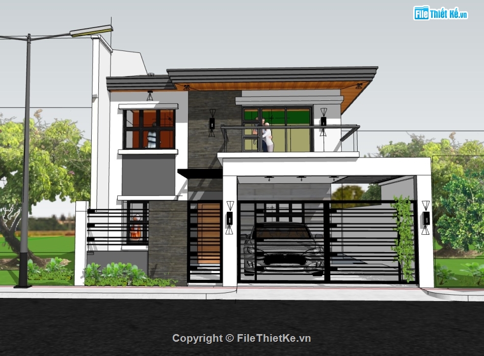 su nhà phố,sketchup nhà phố,su nhà phố 2 tầng,sketchup nhà phố 2 tầng