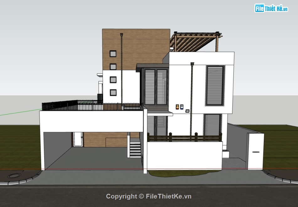 nhà phố 2 tầng,su nhà phố,sketchup nhà phố 2 tầng,su nhà phố 2 tầng