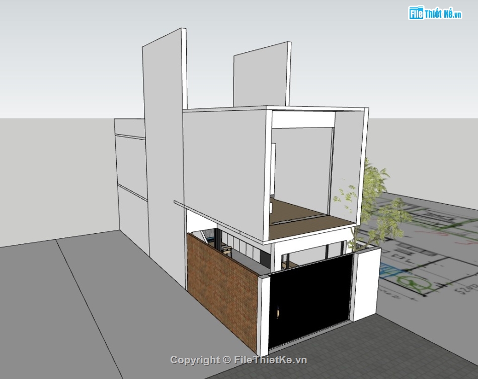 su nhà phố,sketchup nhà phố,su nhà phố 2 tầng,sketchup nhà phố 2 tầng