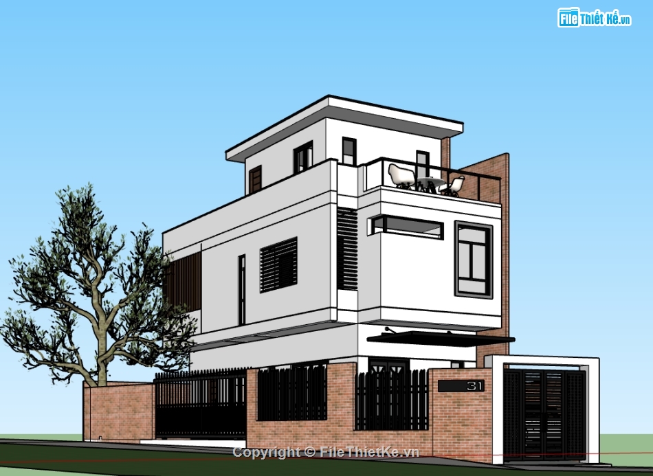 nhà phố 2 tầng,File sketchup nhà phố 2 tầng,sketchup nhà phố 2 tầng,model sketchup nhà phố 2 tầng