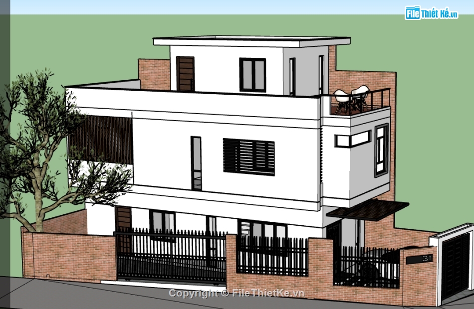 nhà phố 2 tầng,File sketchup nhà phố 2 tầng,sketchup nhà phố 2 tầng,model sketchup nhà phố 2 tầng