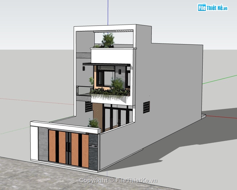 nhà phố 2 tầng,sketchup nhà phố,su nhà phố,sketchup nhà phố 2 tầng,nhà phố