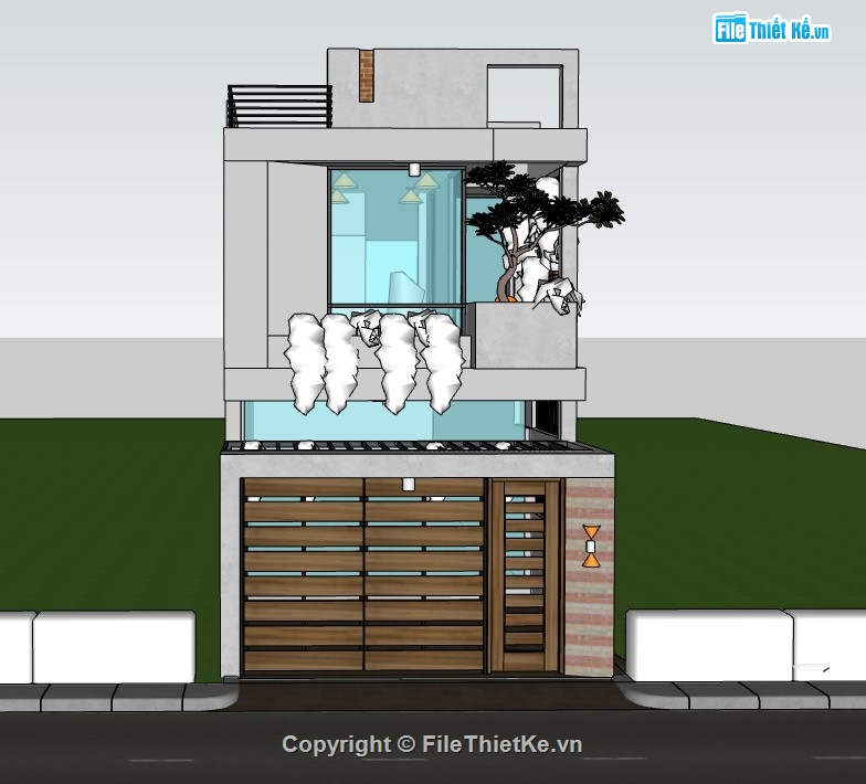 nhà phố sketchup,su nhà phố,sketchup nhà phố,sketchup nhà phố 2 tầng