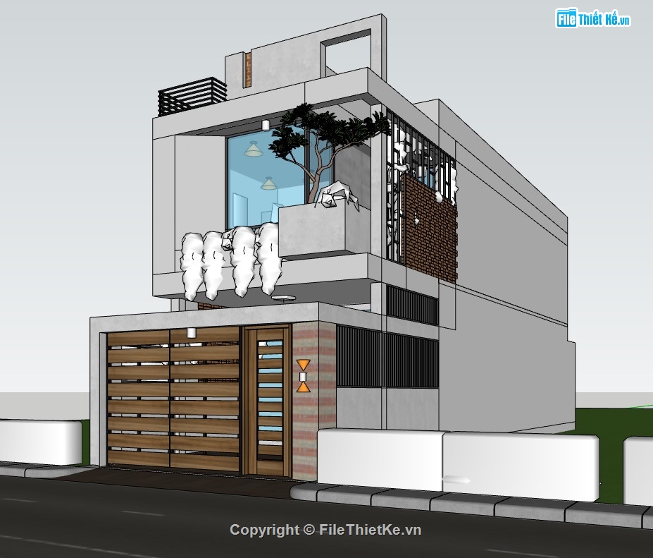 nhà phố sketchup,su nhà phố,sketchup nhà phố,sketchup nhà phố 2 tầng