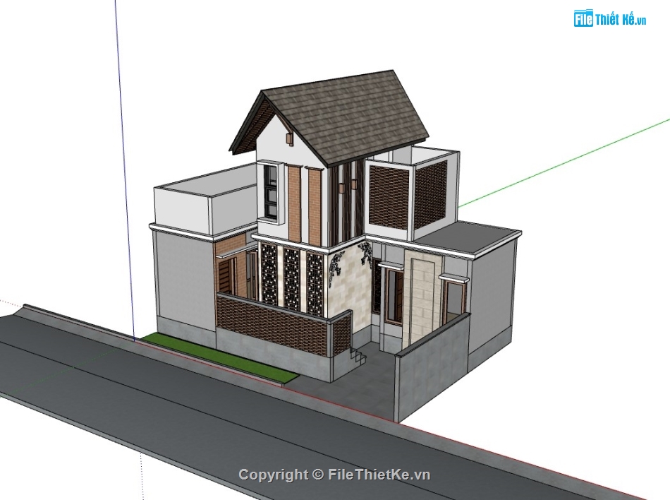 sketchup nhà phố,su nhà phố,sketchup nhà phố 2 tầng,su nhà phố 2 tầng