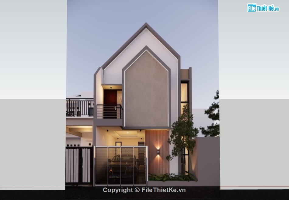 su nhà phố,sketchup nhà phố,su nhà phố 2 tầng