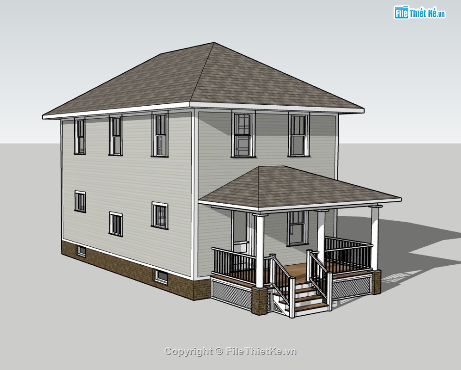 su nhà phố,sketchup nhà phố,su nhà phố 2 tầng,sketchup nhà phố 2 tầng