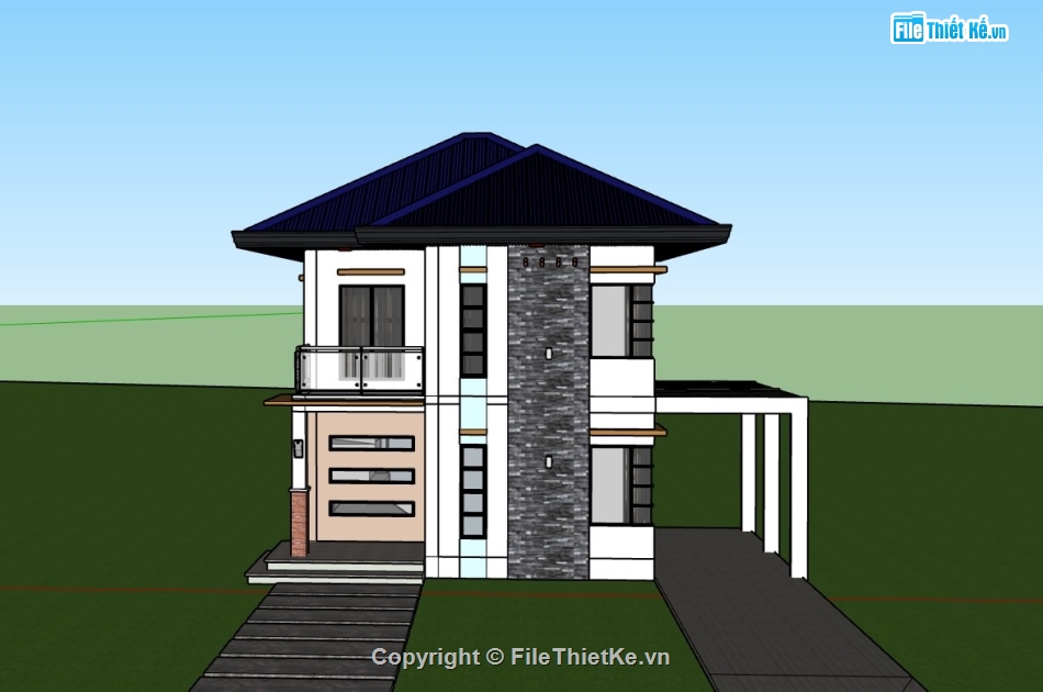 nhà phố 2 tầng,su nhà phố 4 tầng,sketchup nhà phố