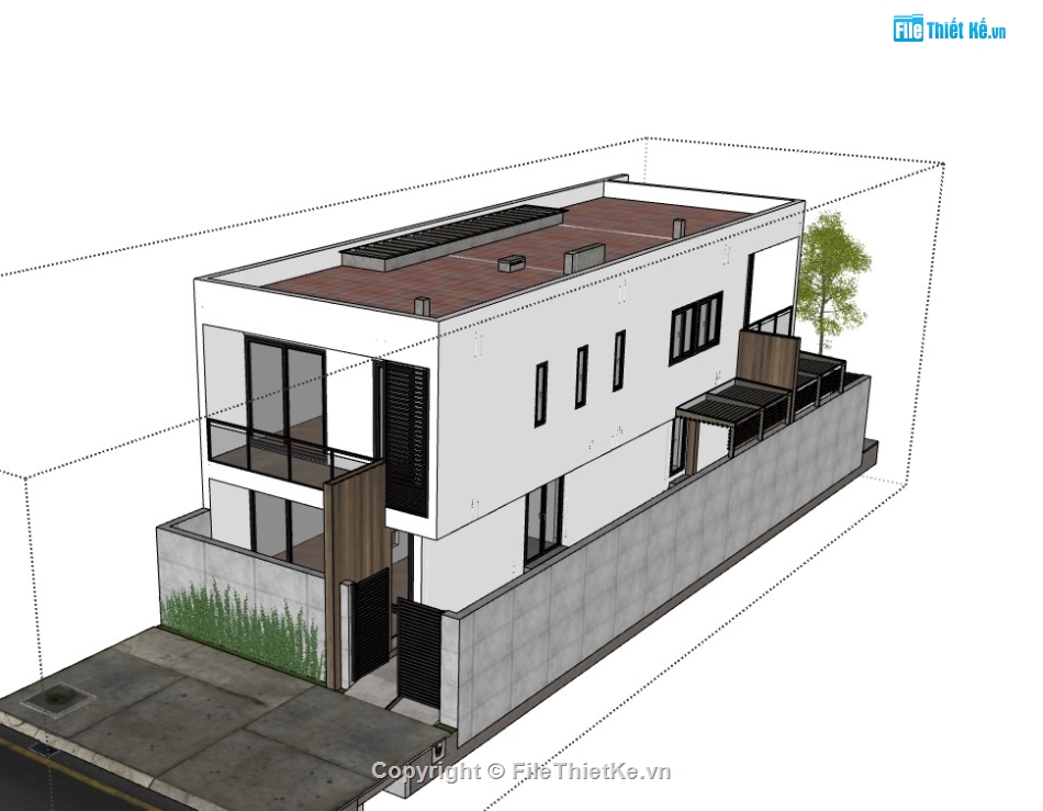 su nhà phố,sketchup nhà phố,su nhà phố 2 tầng,sketchup nhà phố 2 tầng