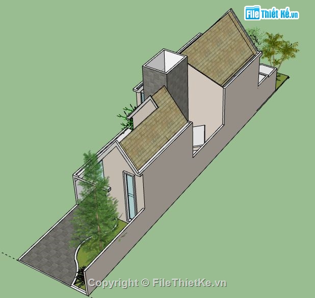 Nhà phố 2 tầng,file su nhà phố 2 tầng,nhà phố 2 tầng file sketchup,sketchup nhà phố 2 tầng