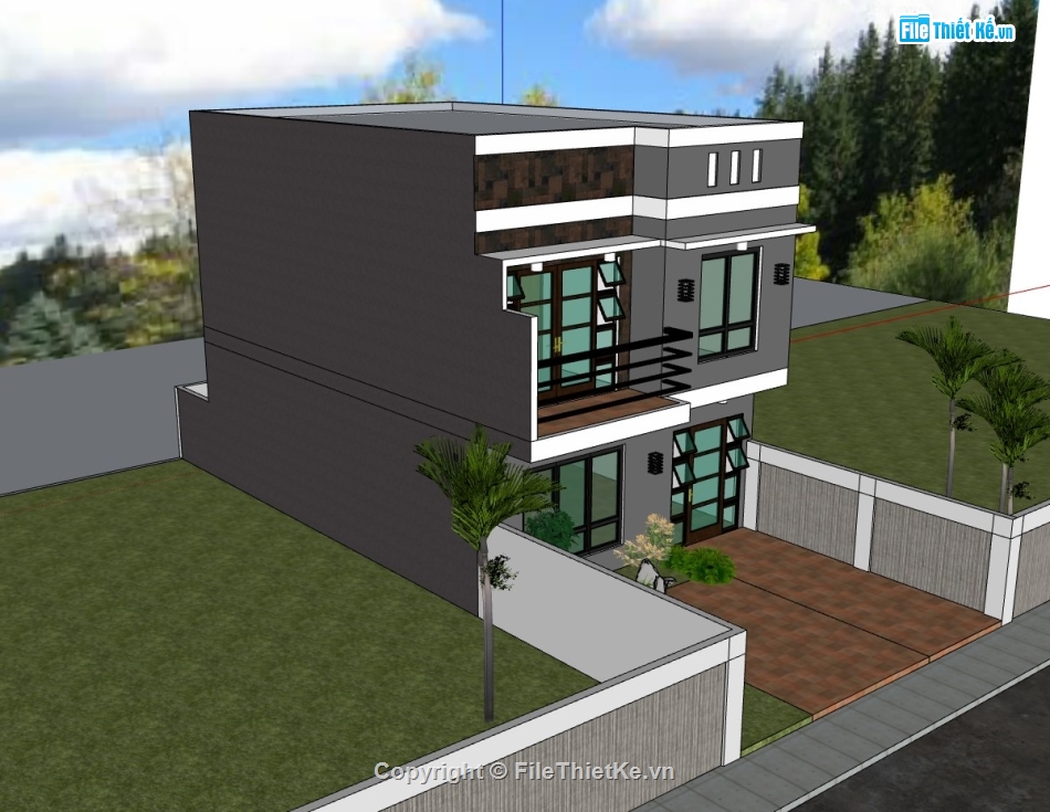 Nhà phố 2 tầng,su nhà phố,sketchup nhà phố,su nhà phố 2 tầng,sketchup nhà phố 2 tầng