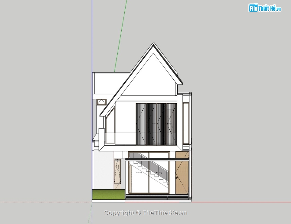 su nhà phố,sketchup nhà phố,su nhà phố 2 tầng,sketchup nhà phố 2 tầng