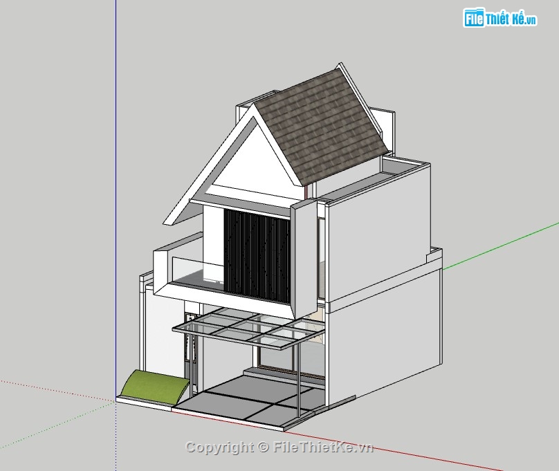 su nhà phố,sketchup nhà phố,su nhà phố 2 tầng,sketchup nhà phố 2 tầng