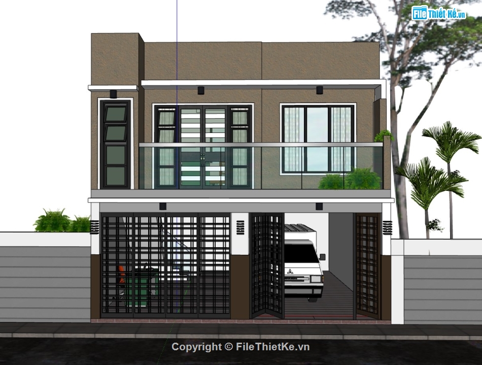 su nhà phố,sketchup nhà phố,su nhà phố 2 tầng,sketchup nhà phố 2 tầng