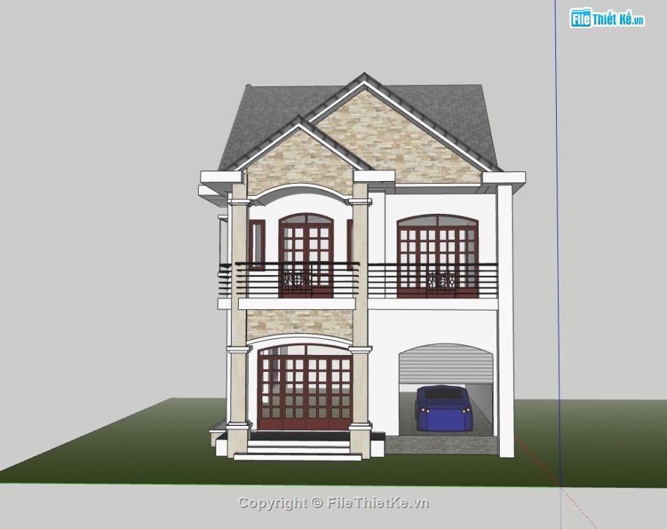 nhà phố 2 tầng,su nhà phố 2 tầng,sketchup nhà phố 2 tầng,su nhà phố,sketchup nhà phố