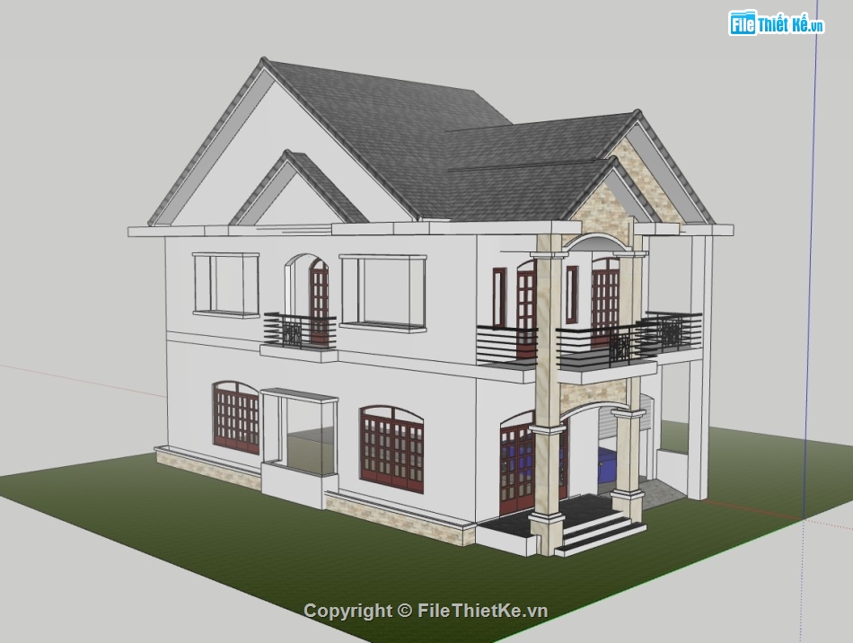 nhà phố 2 tầng,su nhà phố 2 tầng,sketchup nhà phố 2 tầng,su nhà phố,sketchup nhà phố