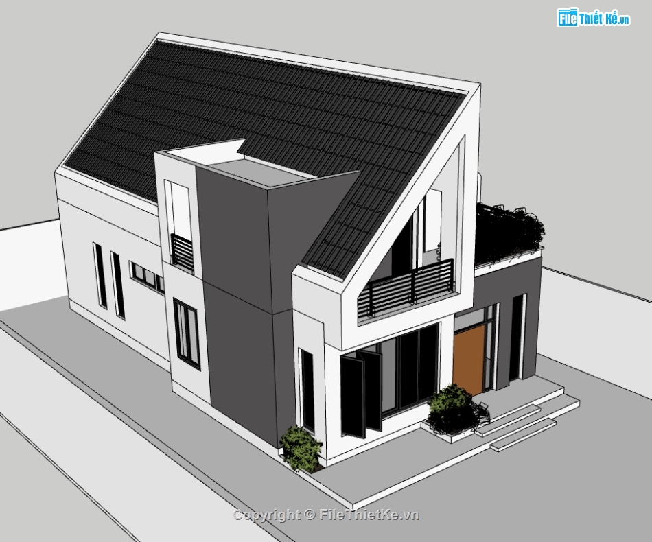 nhà phố 2 tầng,nhà phố,su nhà phố,sketchup nhà phố