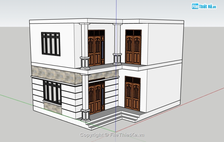 Nhà phố 2 tầng,su nhà phố 2 tầng,sketchup nhà phố 2 tầng,sketchup nhà phố,su nhà phố