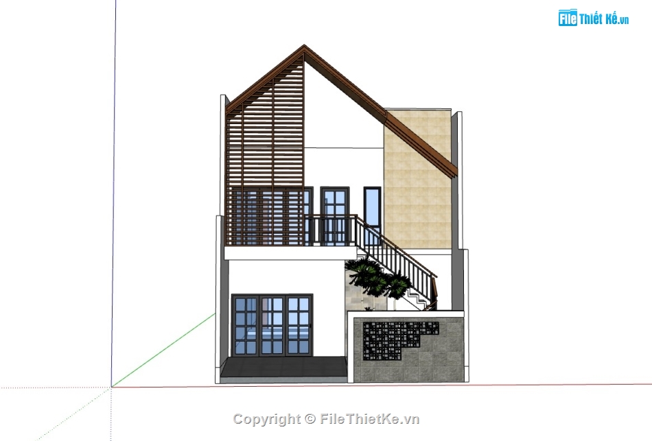 su nhà phố,sketchup nhà phố,su nhà phố 2 tầng,sketchup nhà phố 2 tầng