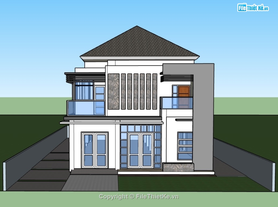 su nhà phố,sketchup nhà phố 2 tầng,su nhà phố 2 tầng,sketchup nhà phố