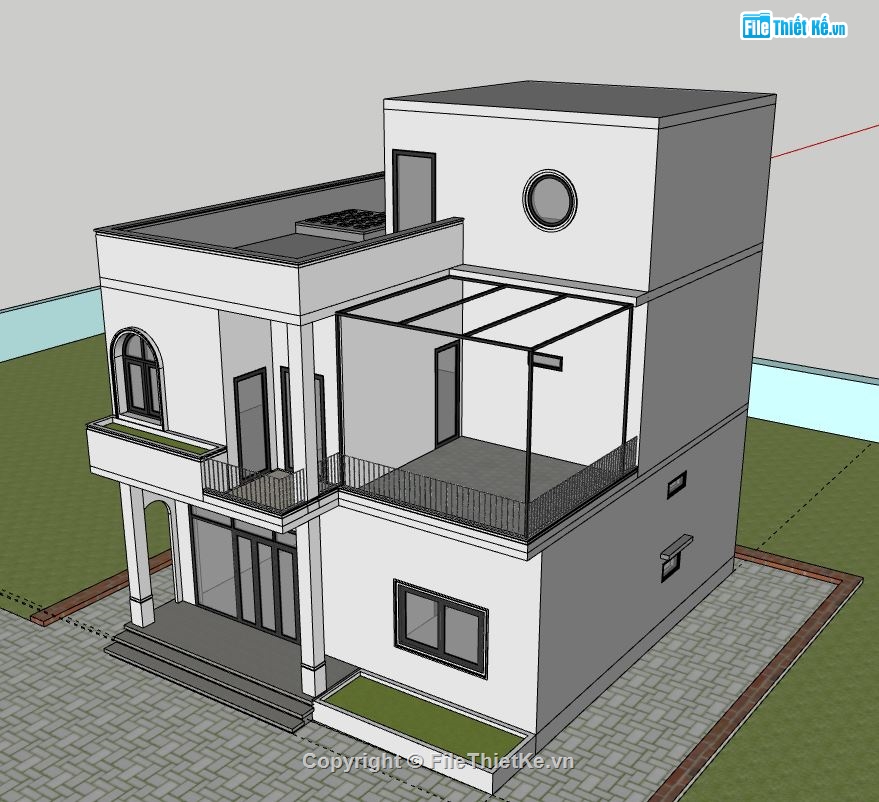 Nhà phố 2 tầng,model su nhà phố 2 tầng,file sketchup nhà phố 2 tầng,nhà phố 2 tầng file su,nhà phố 2 tầng file sketchup