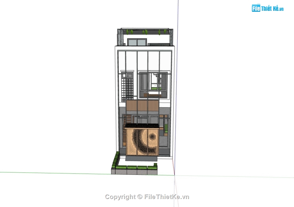 nhà phố 2 tầng,su nhà phố,sketchup nhà phố,nhà phố 2 tầng sketchup,su nhà phố 2 tầng