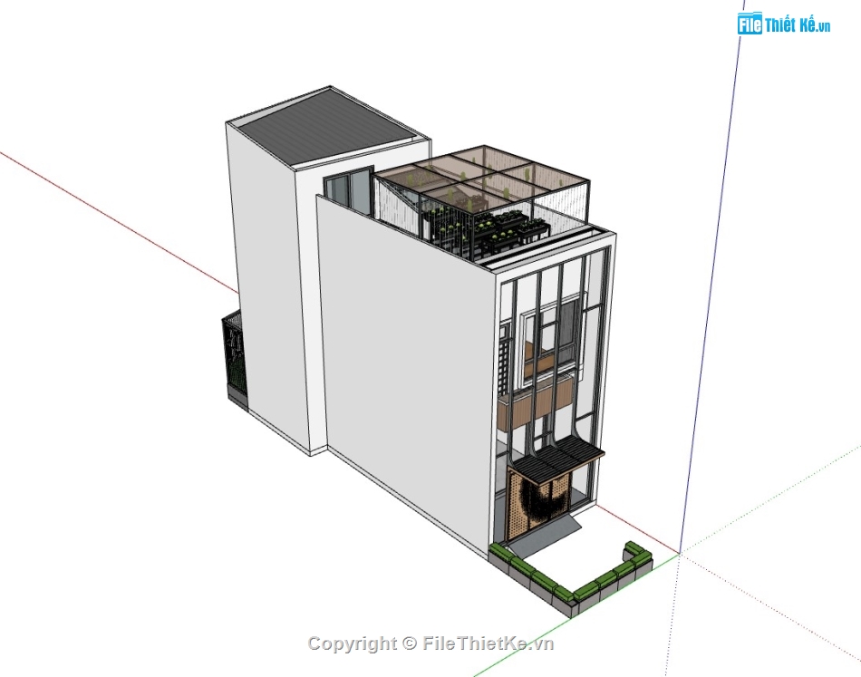 nhà phố 2 tầng,su nhà phố,sketchup nhà phố,nhà phố 2 tầng sketchup,su nhà phố 2 tầng