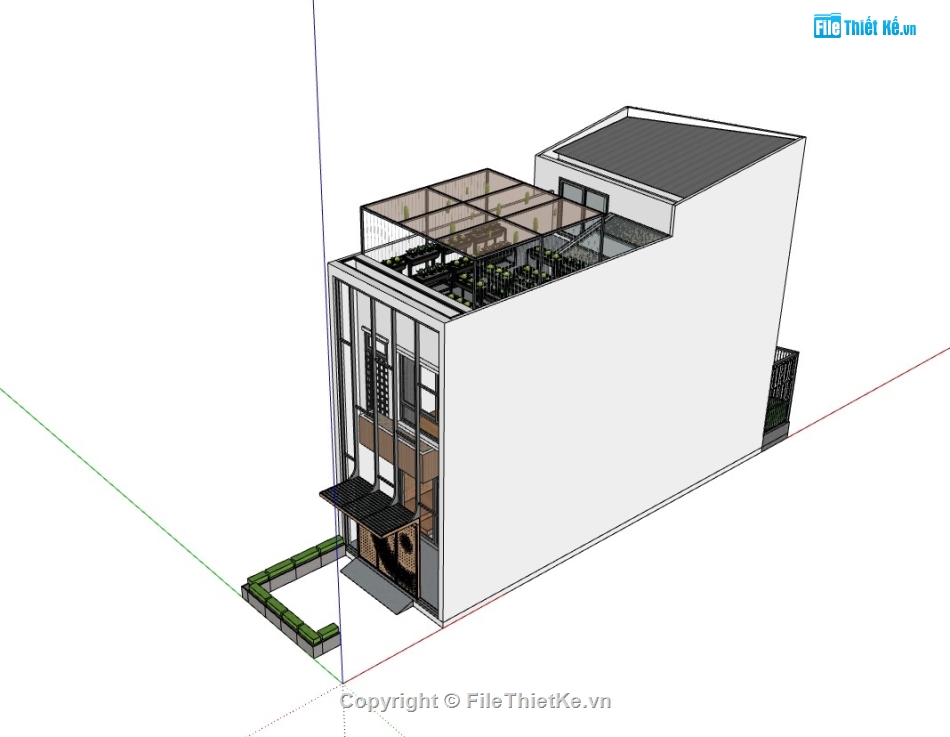 nhà phố 2 tầng,su nhà phố,sketchup nhà phố,nhà phố 2 tầng sketchup,su nhà phố 2 tầng