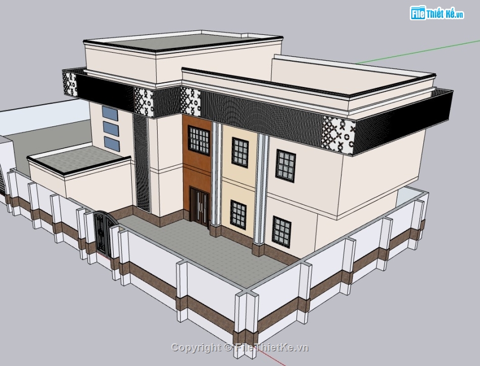 Model sketchup nhà phố,nhà phố 2 tầng sketchup,Model sketchup nhà 2 tầng,nhà phố  2 tầng,su nhà phố 2 tầng