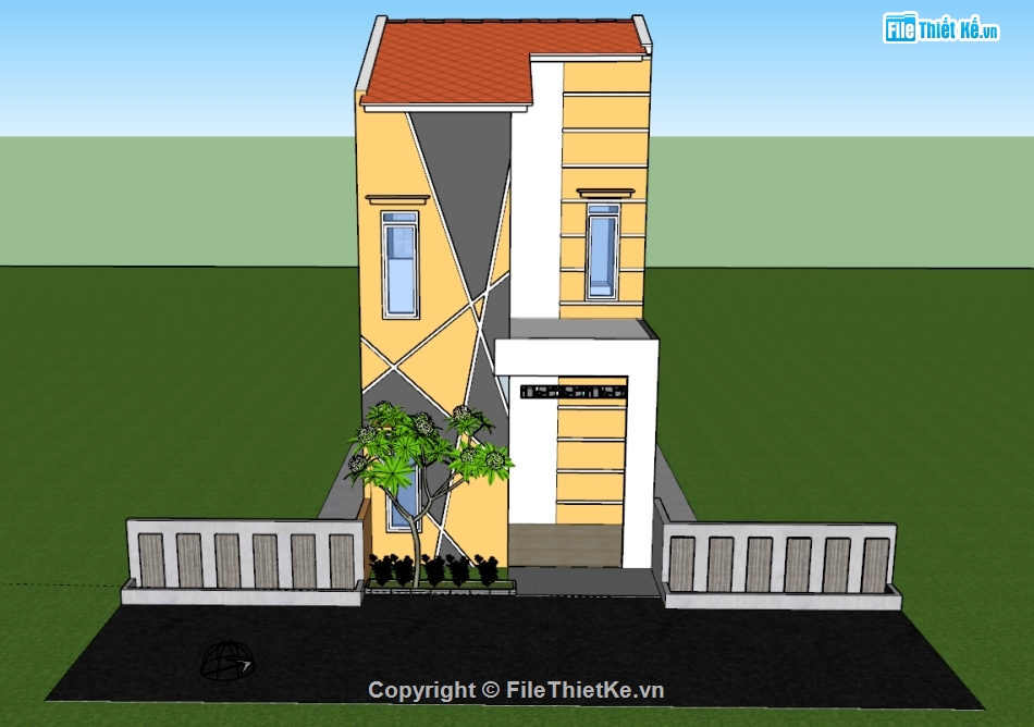nhà phố,model nhà phố,nhà phố 2 tầng