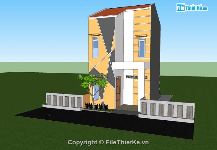 nhà phố,model nhà phố,nhà phố 2 tầng