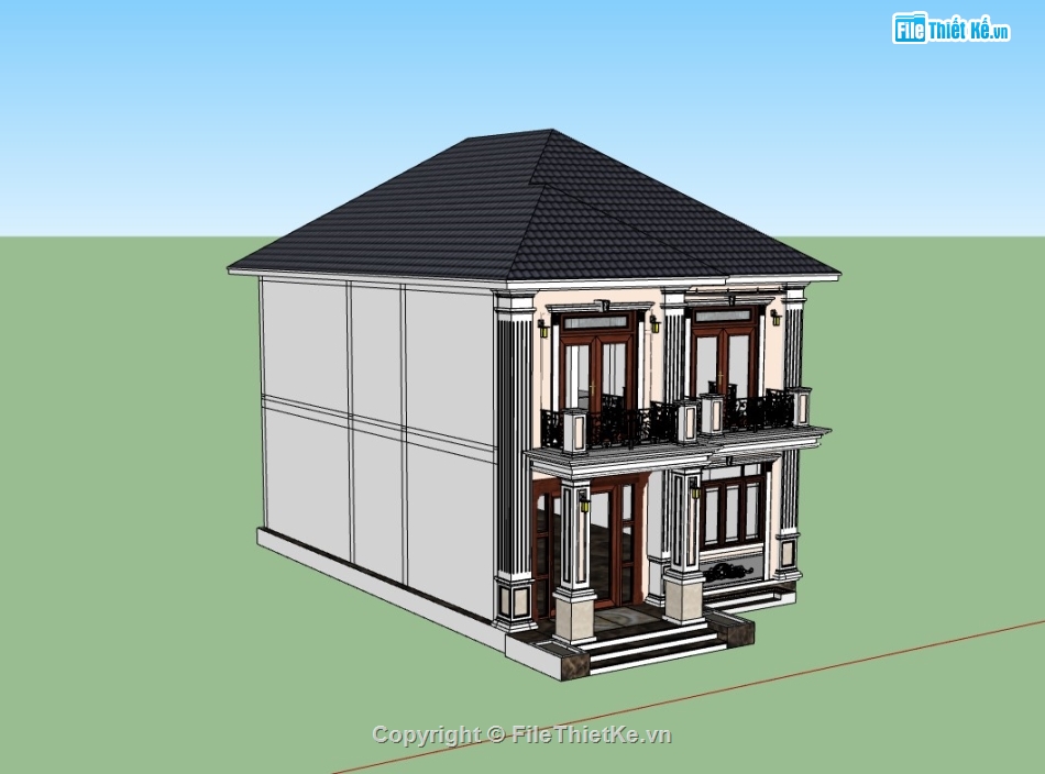 su nhà phố,sketchup nhà phố,sketchup nhà phố 2 tầng,su nhà phố 2 tầng,nhà phố 2 tầng