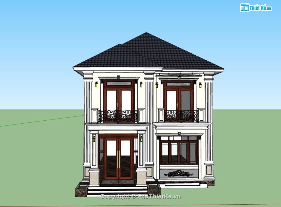 su nhà phố,sketchup nhà phố,sketchup nhà phố 2 tầng,su nhà phố 2 tầng,nhà phố 2 tầng